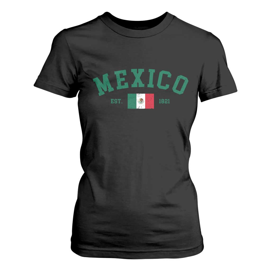 Mexico Mexican Flag Vintage Pride T Shirt For Women TS14 Black Print Your Wear