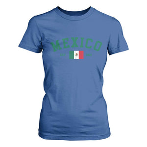 Mexico Mexican Flag Vintage Pride T Shirt For Women TS14 Royal Blue Print Your Wear