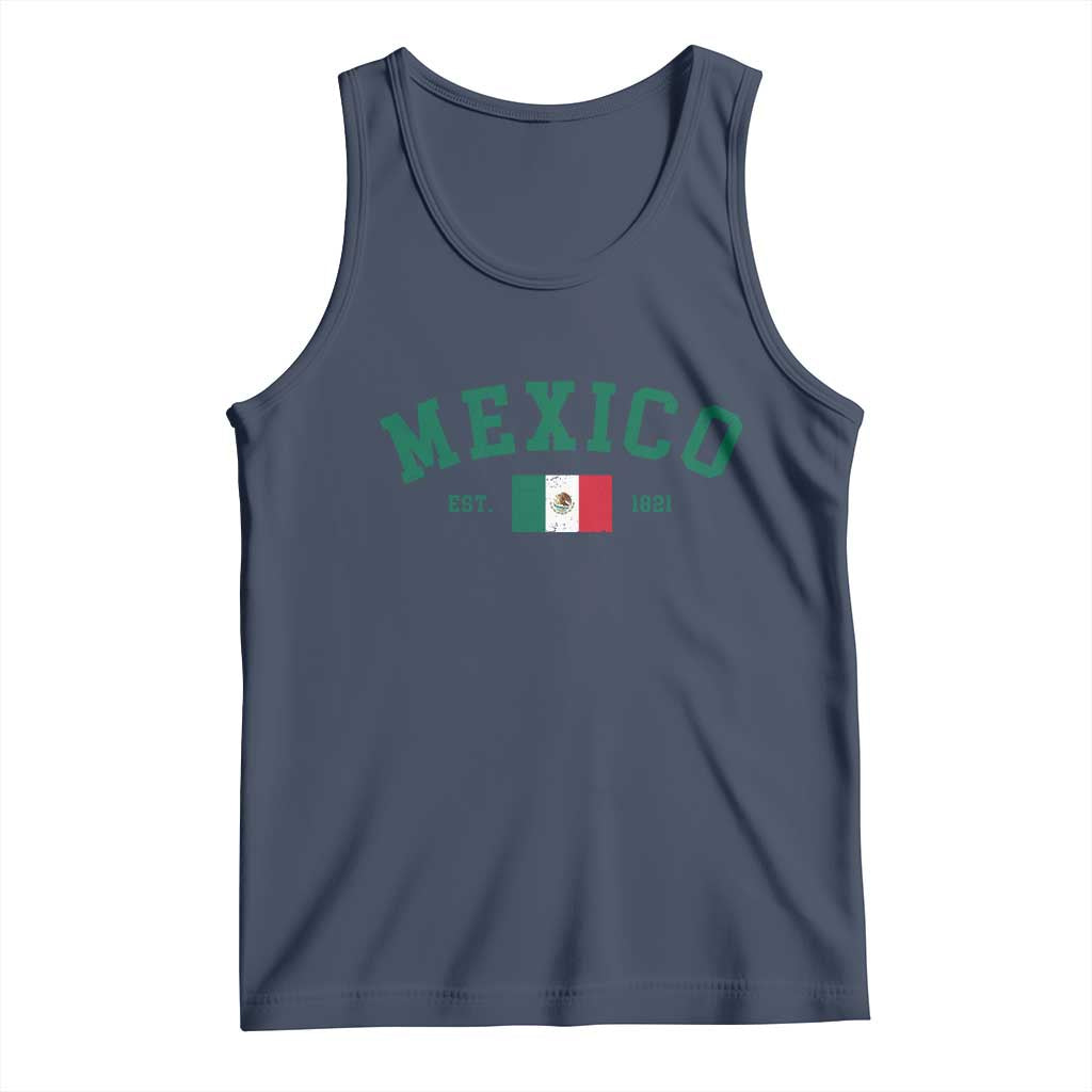 Mexico Mexican Flag Vintage Pride Tank Top TS14 Navy Print Your Wear