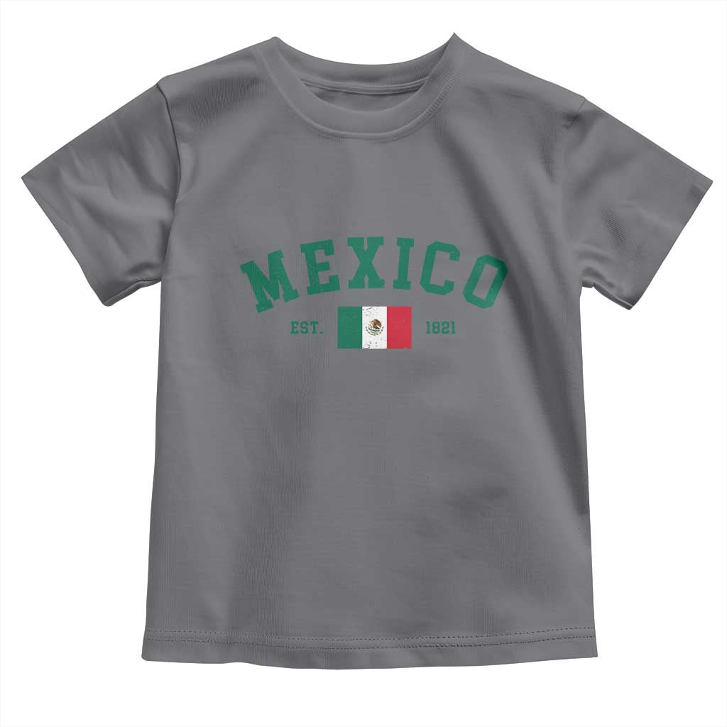 Mexico Mexican Flag Vintage Pride Toddler T Shirt TS14 Charcoal Print Your Wear