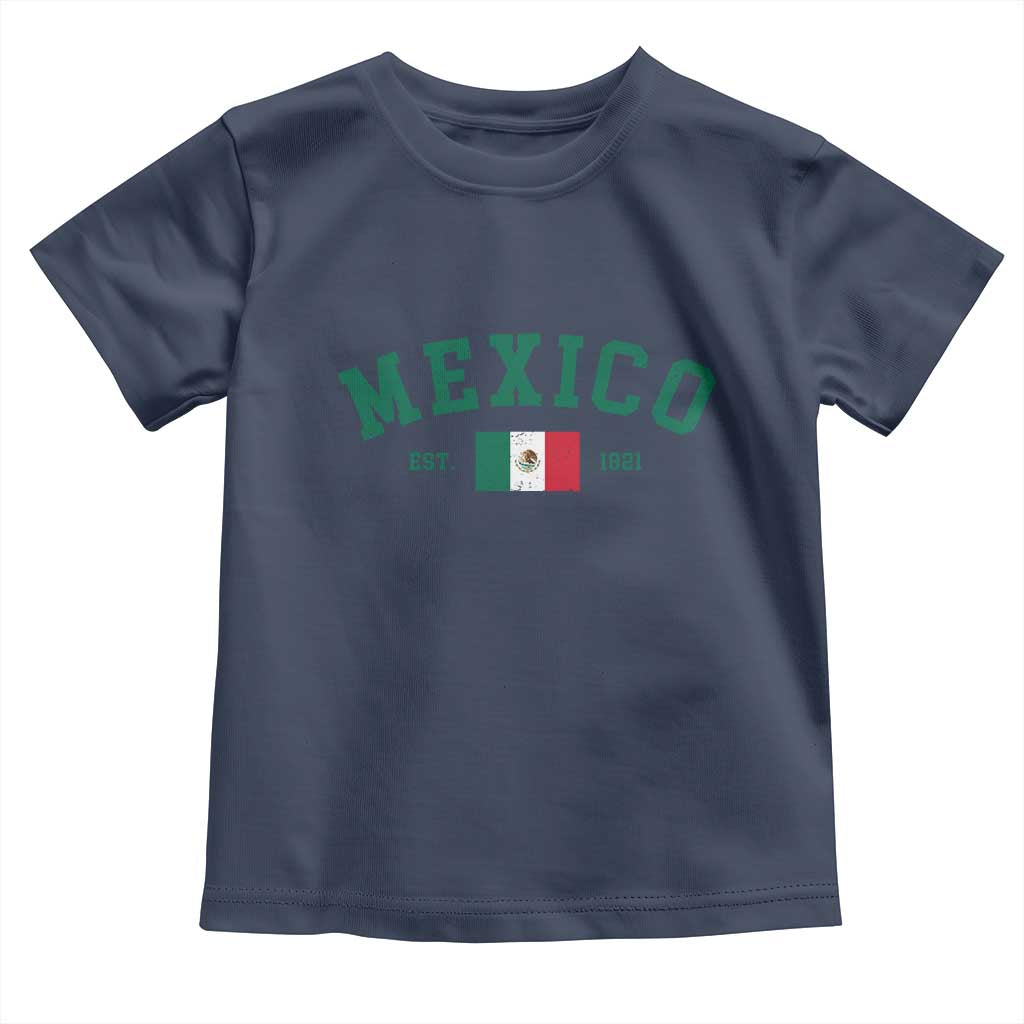 Mexico Mexican Flag Vintage Pride Toddler T Shirt TS14 Navy Print Your Wear