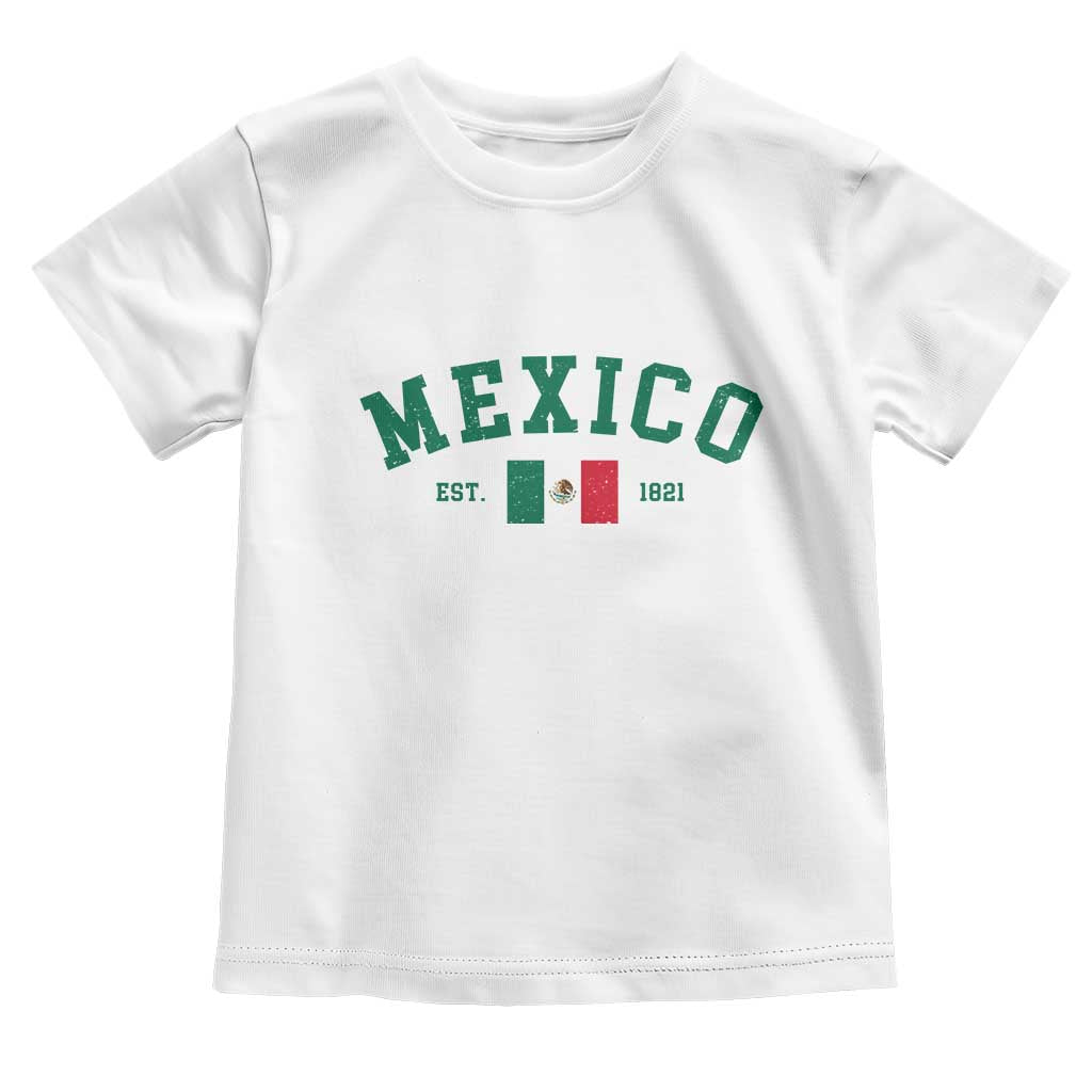 Mexico Mexican Flag Vintage Pride Toddler T Shirt TS14 White Print Your Wear