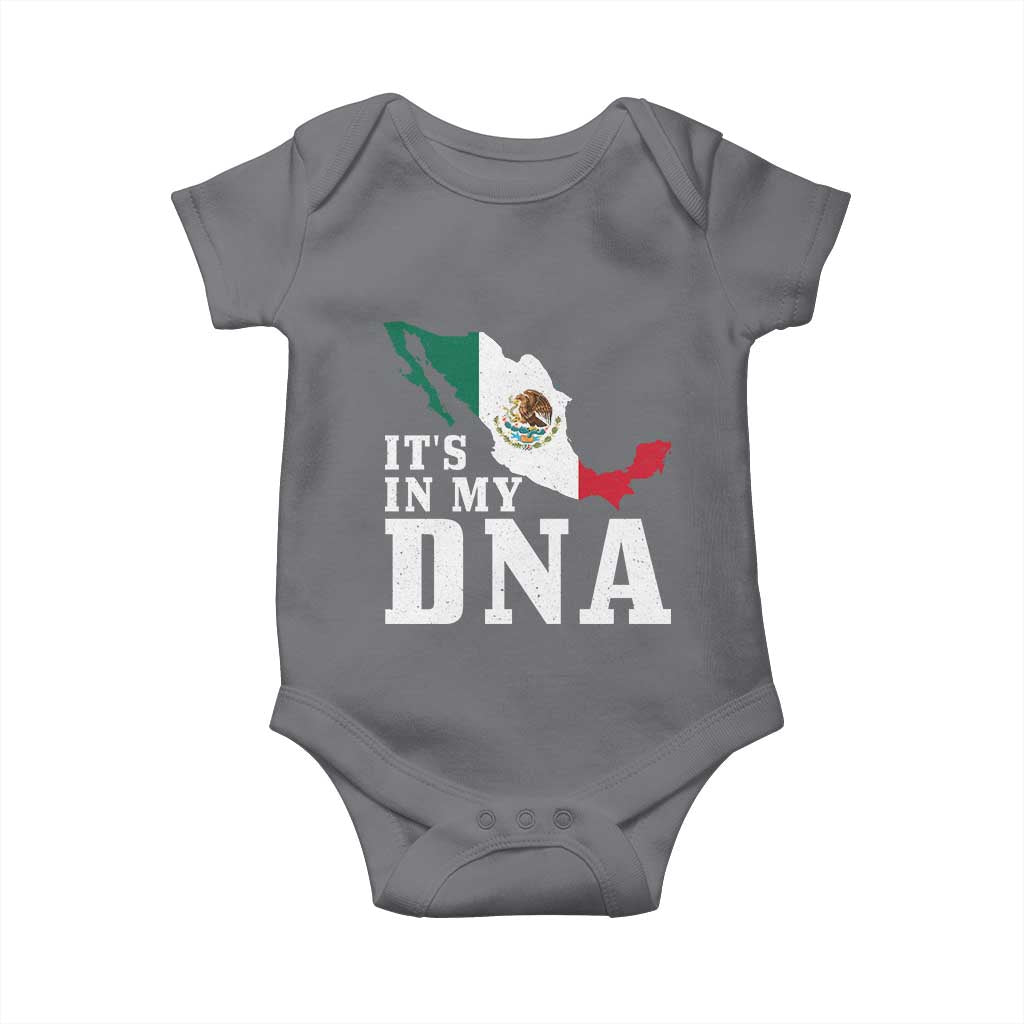 It's in My DNA Mexican Proud Hispanic Gift Mexico Flag Baby Onesie TS14 Charcoal Print Your Wear