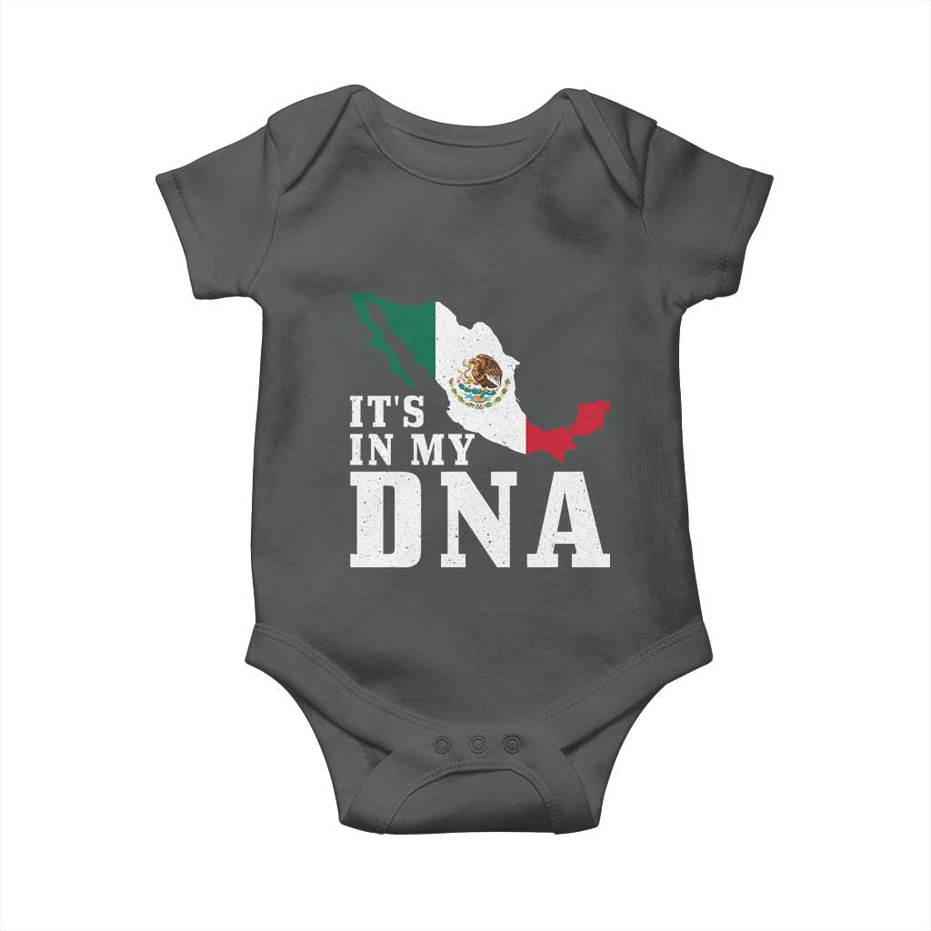 It's in My DNA Mexican Proud Hispanic Gift Mexico Flag Baby Onesie TS14 Dark Heather Print Your Wear