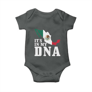It's in My DNA Mexican Proud Hispanic Gift Mexico Flag Baby Onesie TS14 Dark Heather Print Your Wear