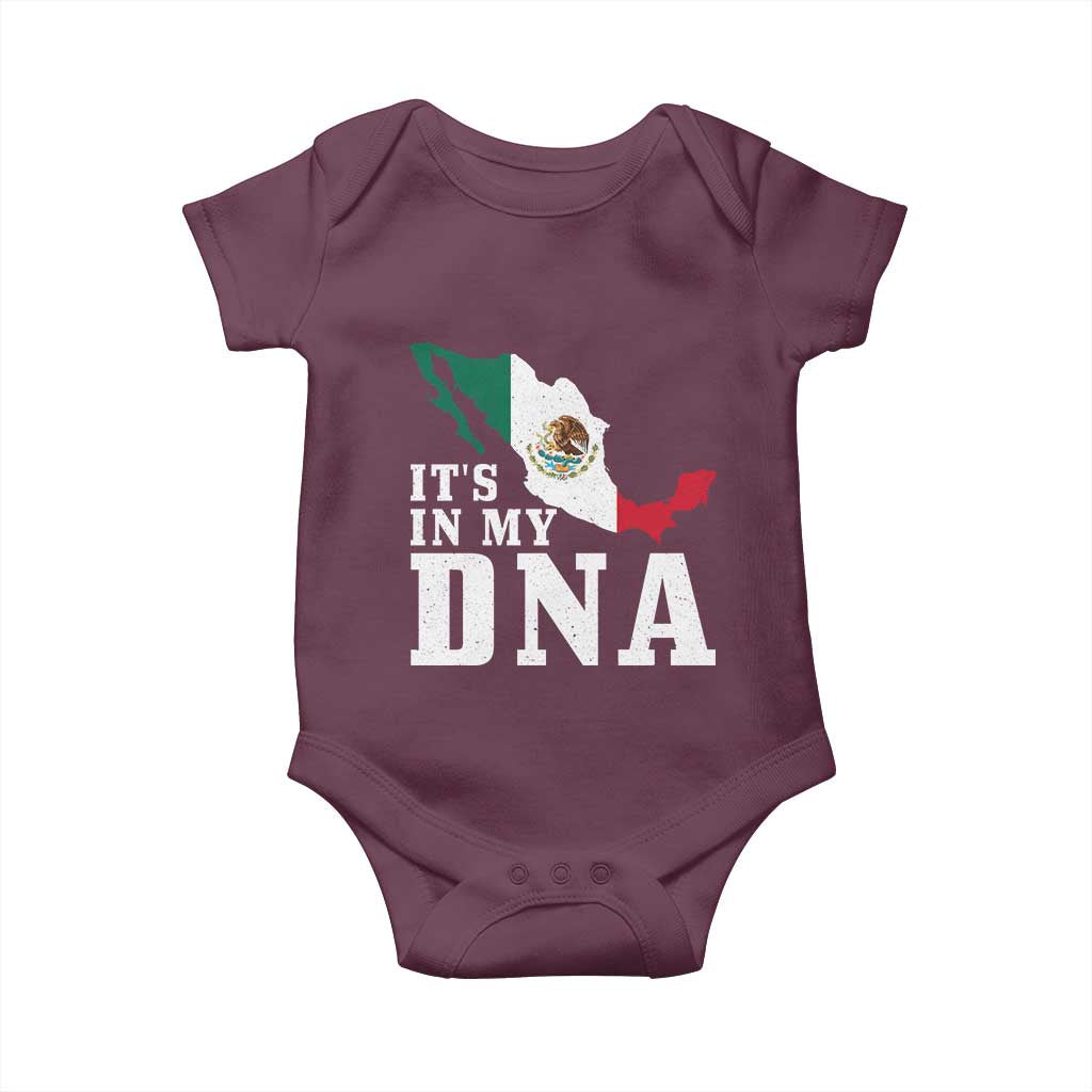 It's in My DNA Mexican Proud Hispanic Gift Mexico Flag Baby Onesie TS14 Maroon Print Your Wear