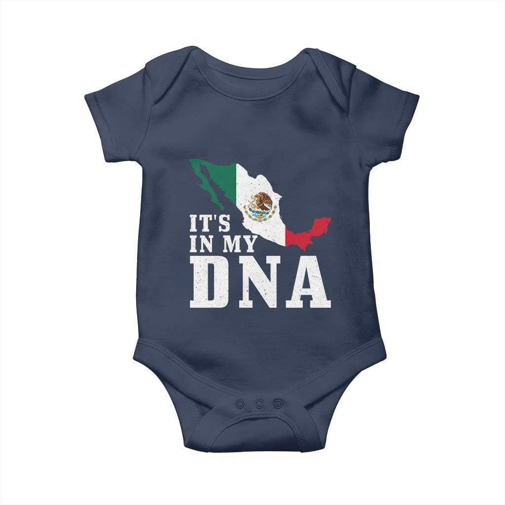 It's in My DNA Mexican Proud Hispanic Gift Mexico Flag Baby Onesie TS14 Navy Print Your Wear
