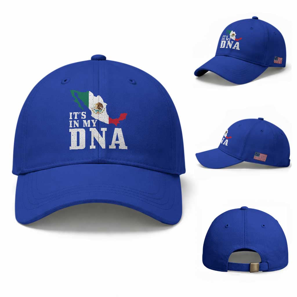 It's in My DNA Mexican Proud Hispanic Gift Mexico Flag Baseball Cap TS14 Baseball Cap Universal Fit Royal Blue Print Your Wear