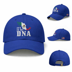 It's in My DNA Mexican Proud Hispanic Gift Mexico Flag Baseball Cap TS14 Baseball Cap Universal Fit Royal Blue Print Your Wear