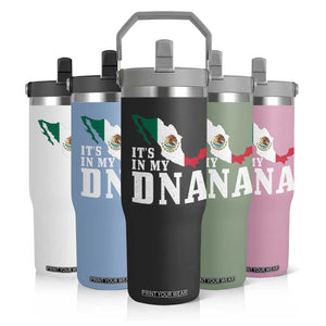 It's in My DNA Mexican Proud Hispanic Gift Mexico Flag Flip Straw Tumbler TS14 Print Your Wear
