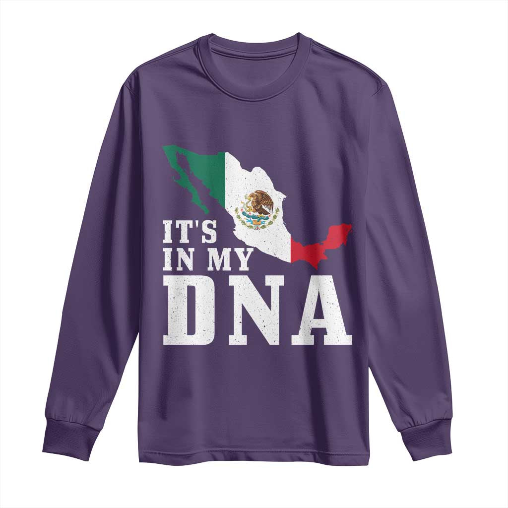 It's in My DNA Mexican Proud Hispanic Gift Mexico Flag Long Sleeve Shirt TS14 Purple Print Your Wear