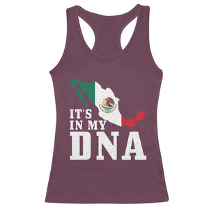 It's in My DNA Mexican Proud Hispanic Gift Mexico Flag Racerback Tank Top TS14 Maroon Print Your Wear