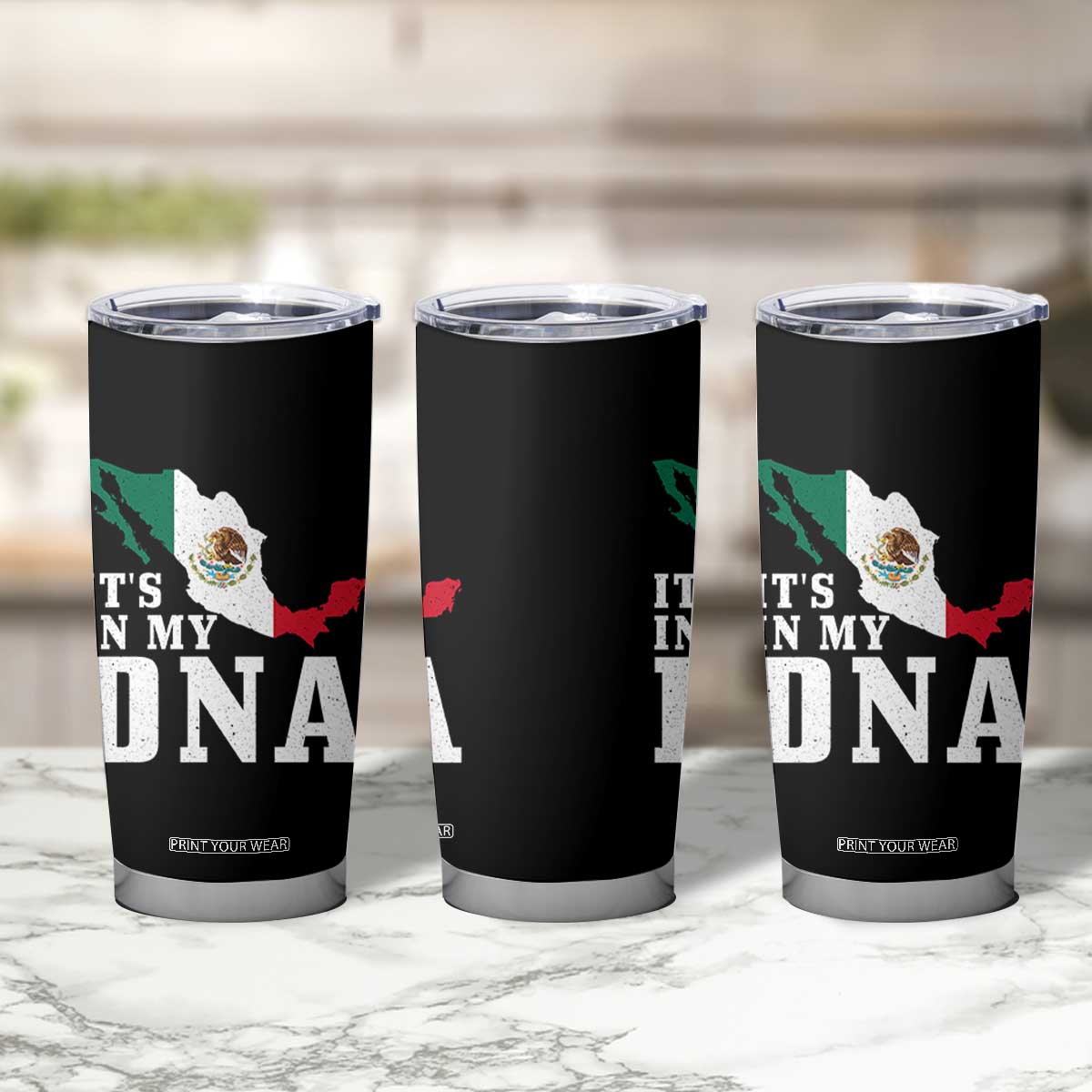 It's in My DNA Mexican Proud Hispanic Gift Mexico Flag Tumbler Cup TS14 Print Your Wear