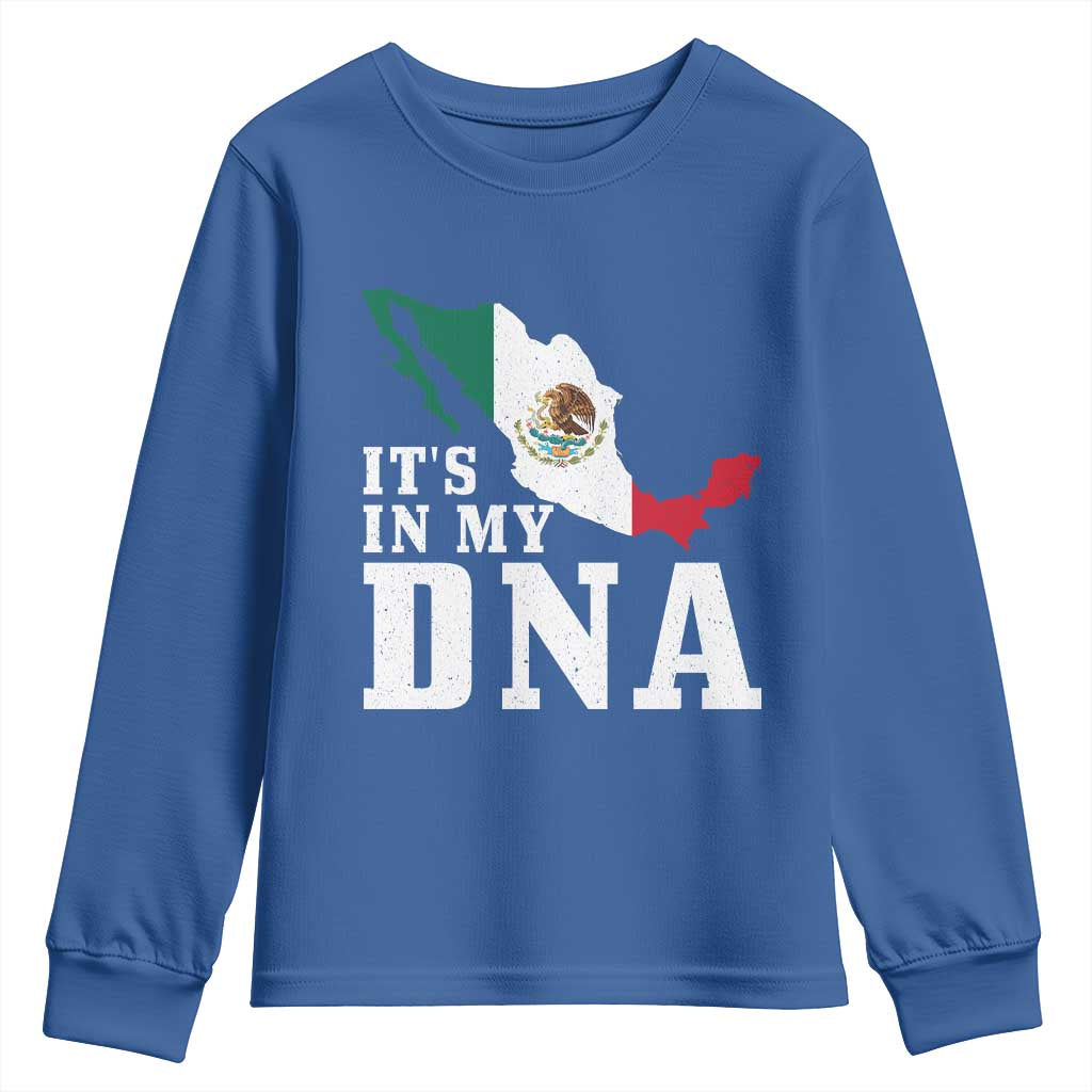 It's in My DNA Mexican Proud Hispanic Gift Mexico Flag Youth Sweatshirt TS14 Royal Blue Print Your Wear