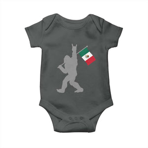 Bigfoot Rock On Hold Mexico Flag Sasquatch Believers Baby Onesie TS14 Dark Heather Print Your Wear