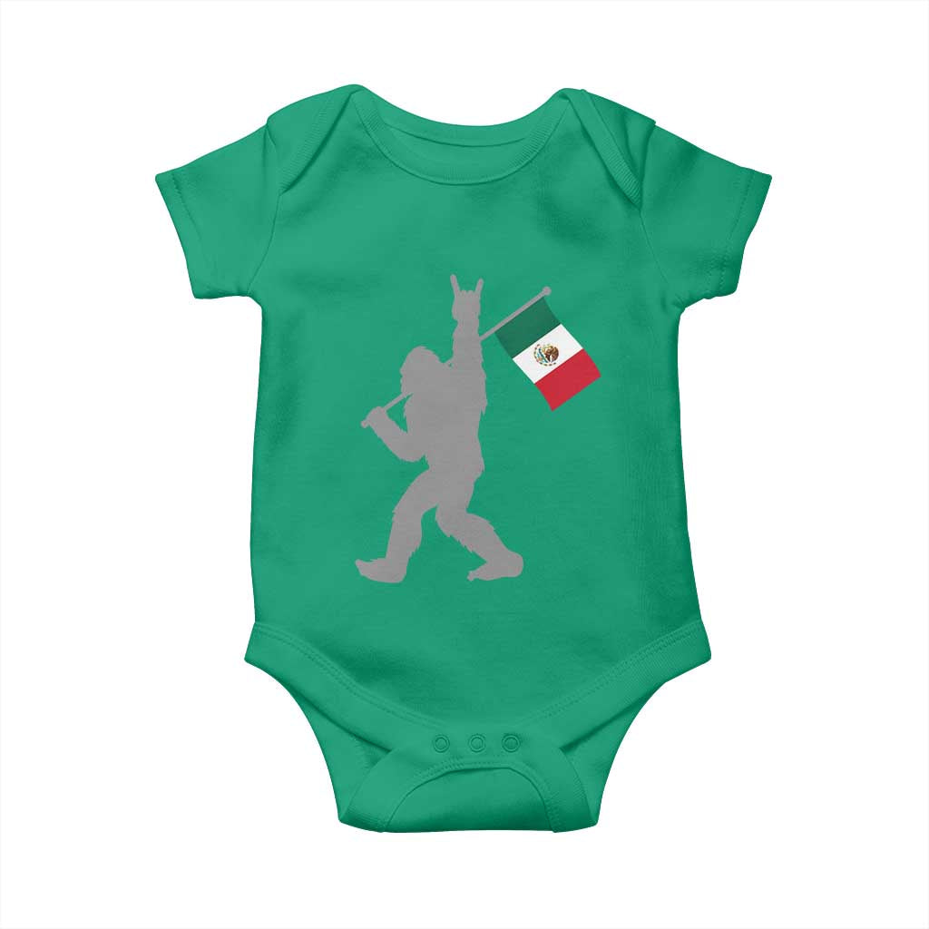 Bigfoot Rock On Hold Mexico Flag Sasquatch Believers Baby Onesie TS14 Irish Green Print Your Wear