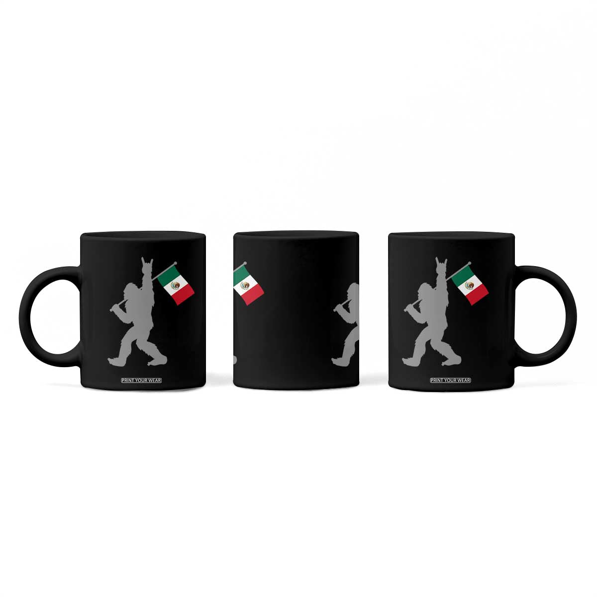 Bigfoot Rock On Hold Mexico Flag Sasquatch Believers Coffee Mug TS14 Print Your Wear