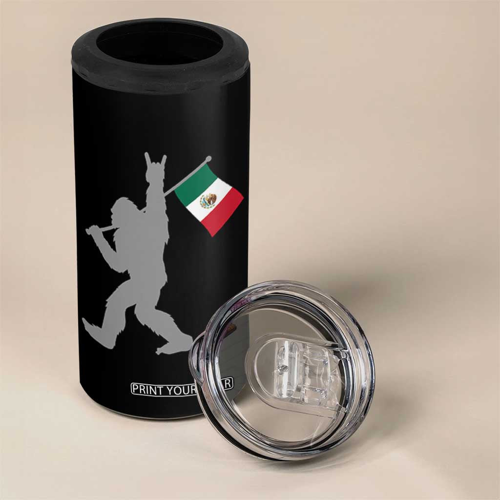 Bigfoot Rock On Hold Mexico Flag Sasquatch Believers 4 in 1 Can Cooler Tumbler TS14 Print Your Wear