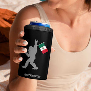 Bigfoot Rock On Hold Mexico Flag Sasquatch Believers 4 in 1 Can Cooler Tumbler TS14 Print Your Wear