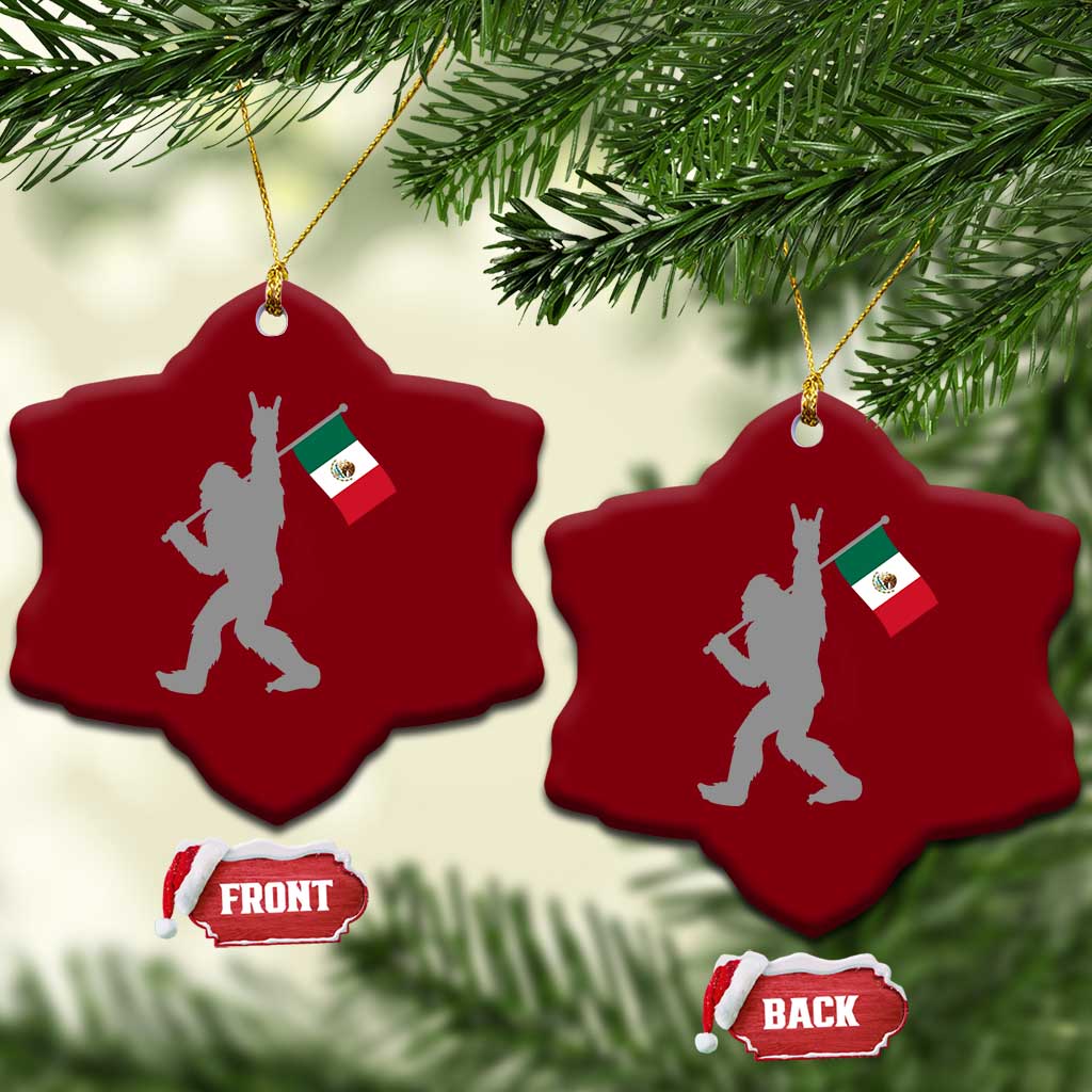 Bigfoot Rock On Hold Mexico Flag Sasquatch Believers Ceramic Ornament TS14 Print Your Wear