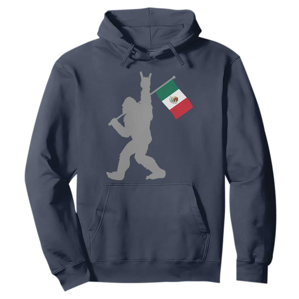 Bigfoot Rock On Hold Mexico Flag Sasquatch Believers Hoodie TS14 Navy Print Your Wear