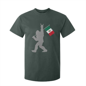 Bigfoot Rock On Hold Mexico Flag Sasquatch Believers T Shirt For Kid TS14 Dark Forest Green Print Your Wear