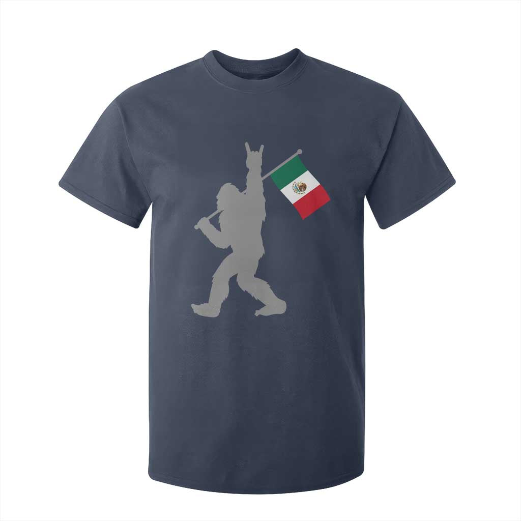Bigfoot Rock On Hold Mexico Flag Sasquatch Believers T Shirt For Kid TS14 Navy Print Your Wear