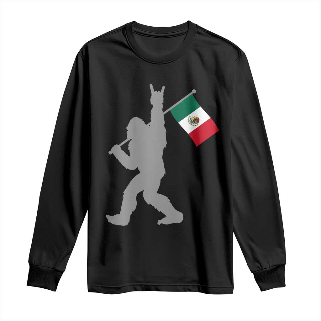 Bigfoot Rock On Hold Mexico Flag Sasquatch Believers Long Sleeve Shirt TS14 Black Print Your Wear