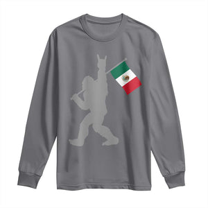 Bigfoot Rock On Hold Mexico Flag Sasquatch Believers Long Sleeve Shirt TS14 Charcoal Print Your Wear