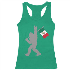 Bigfoot Rock On Hold Mexico Flag Sasquatch Believers Racerback Tank Top TS14 Irish Green Print Your Wear
