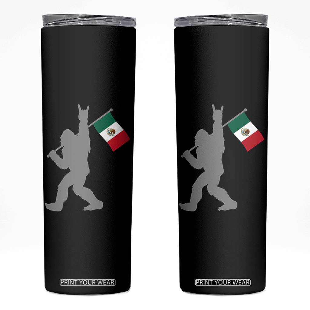 Bigfoot Rock On Hold Mexico Flag Sasquatch Believers Skinny Tumbler TS14 Black Print Your Wear