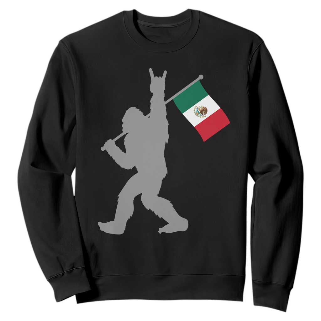 Bigfoot Rock On Hold Mexico Flag Sasquatch Believers Sweatshirt TS14 Black Print Your Wear