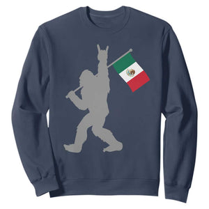 Bigfoot Rock On Hold Mexico Flag Sasquatch Believers Sweatshirt TS14 Navy Print Your Wear