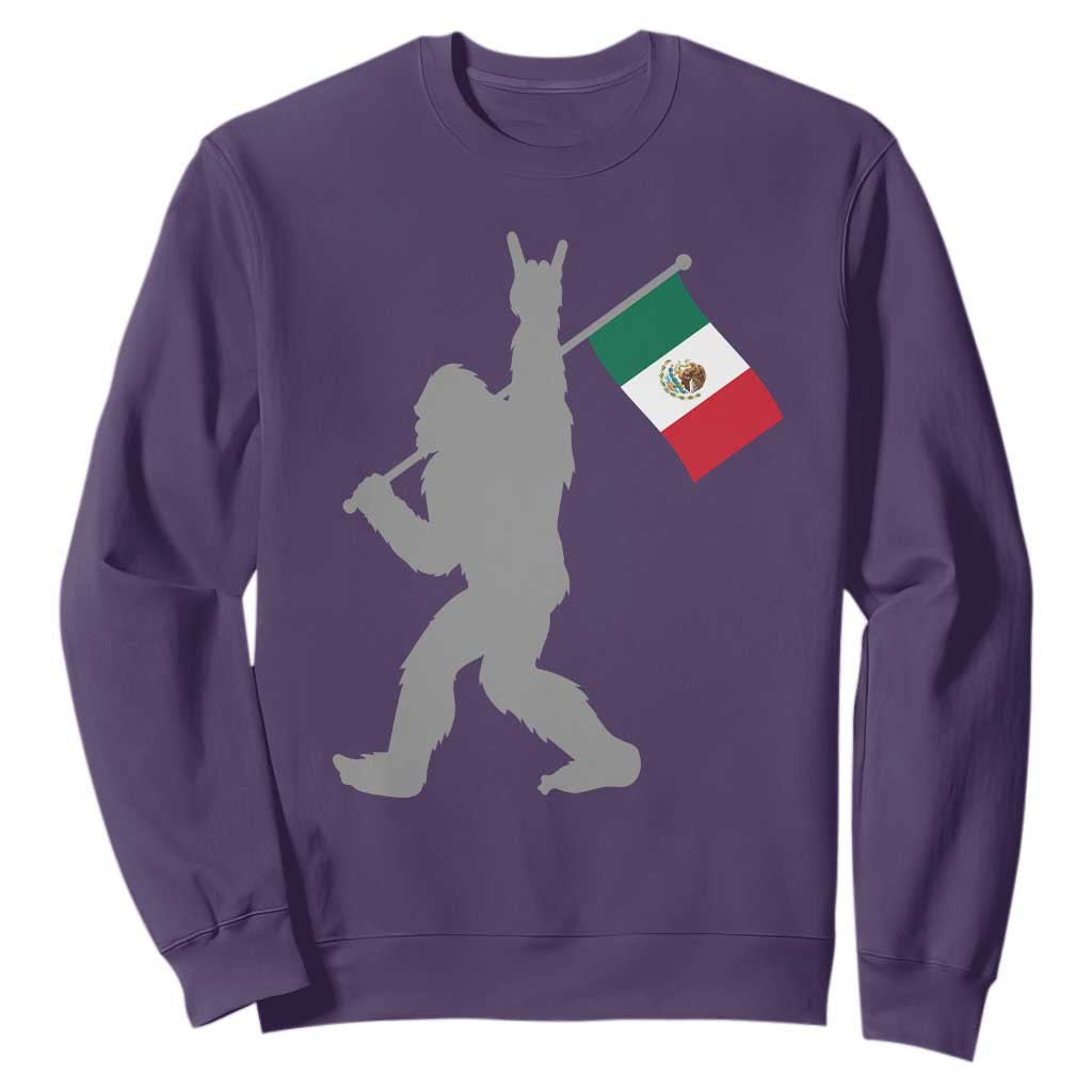 Bigfoot Rock On Hold Mexico Flag Sasquatch Believers Sweatshirt TS14 Purple Print Your Wear