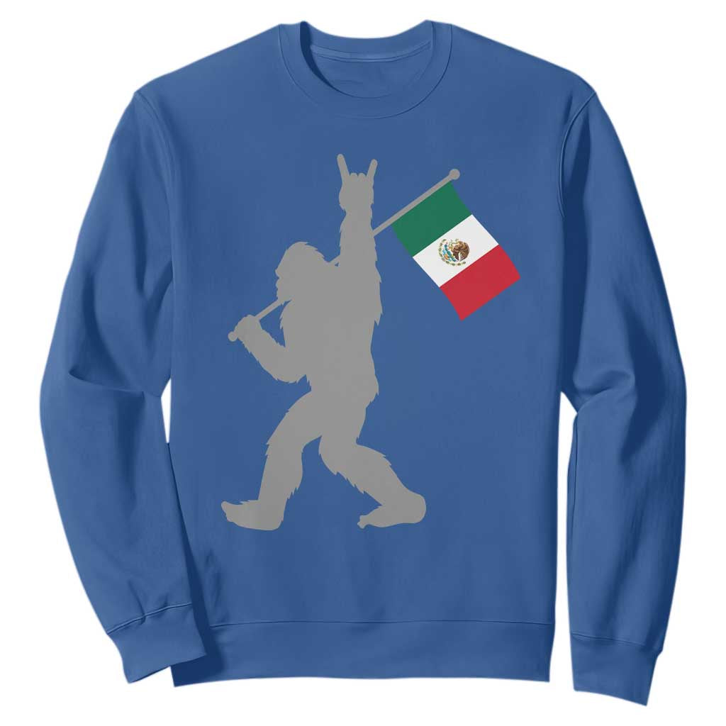 Bigfoot Rock On Hold Mexico Flag Sasquatch Believers Sweatshirt TS14 Royal Blue Print Your Wear