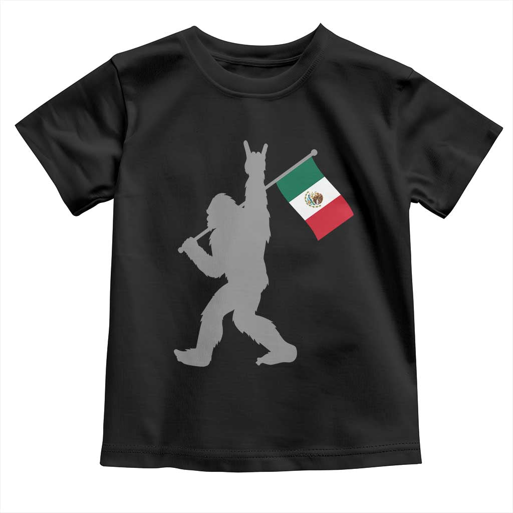 Bigfoot Rock On Hold Mexico Flag Sasquatch Believers Toddler T Shirt TS14 Black Print Your Wear