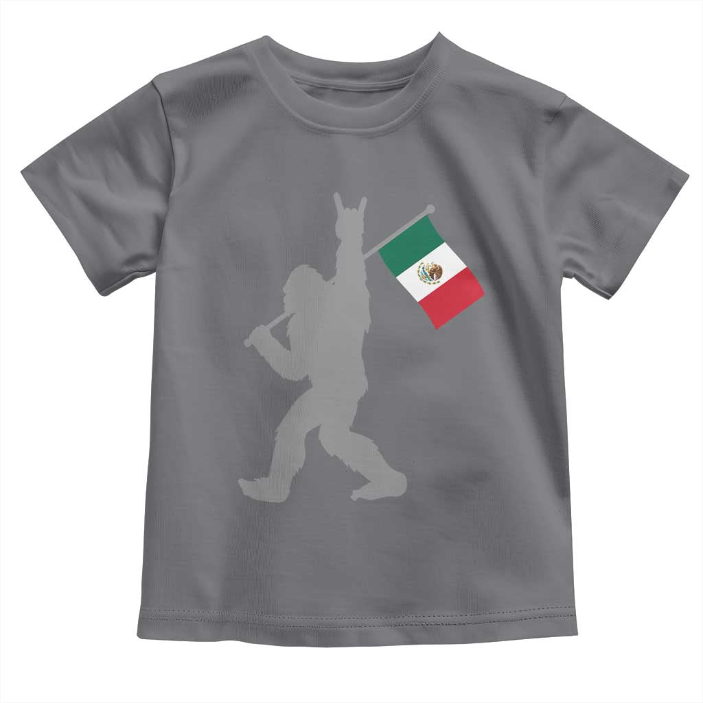 Bigfoot Rock On Hold Mexico Flag Sasquatch Believers Toddler T Shirt TS14 Charcoal Print Your Wear