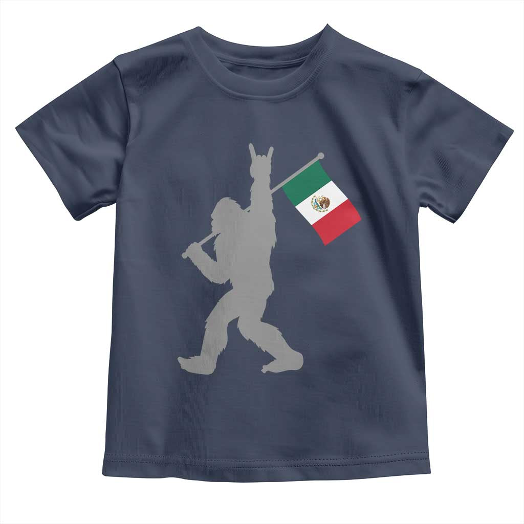 Bigfoot Rock On Hold Mexico Flag Sasquatch Believers Toddler T Shirt TS14 Navy Print Your Wear