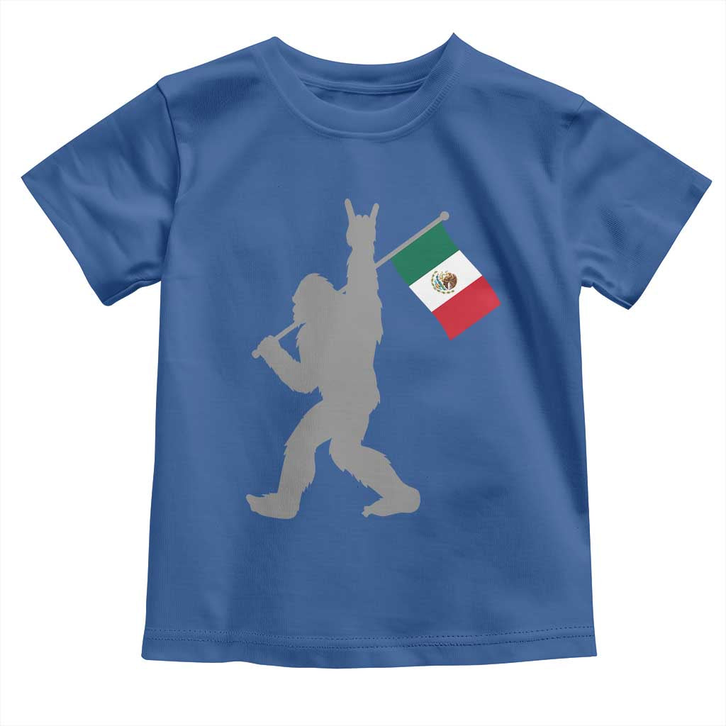 Bigfoot Rock On Hold Mexico Flag Sasquatch Believers Toddler T Shirt TS14 Royal Blue Print Your Wear