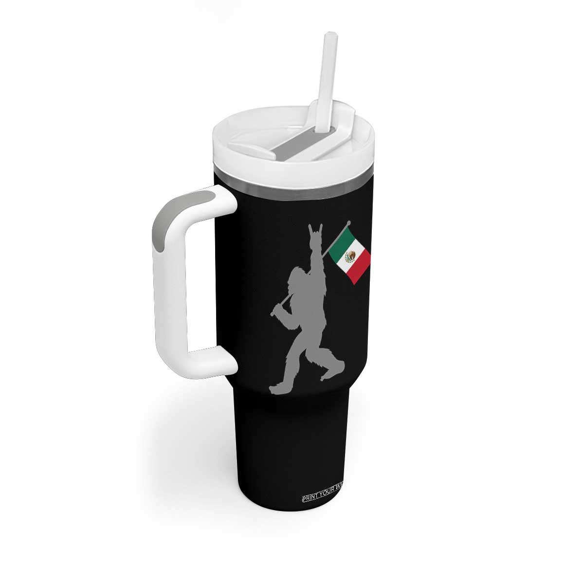 Bigfoot Rock On Hold Mexico Flag Sasquatch Believers Tumbler With Handle TS14 Print Your Wear