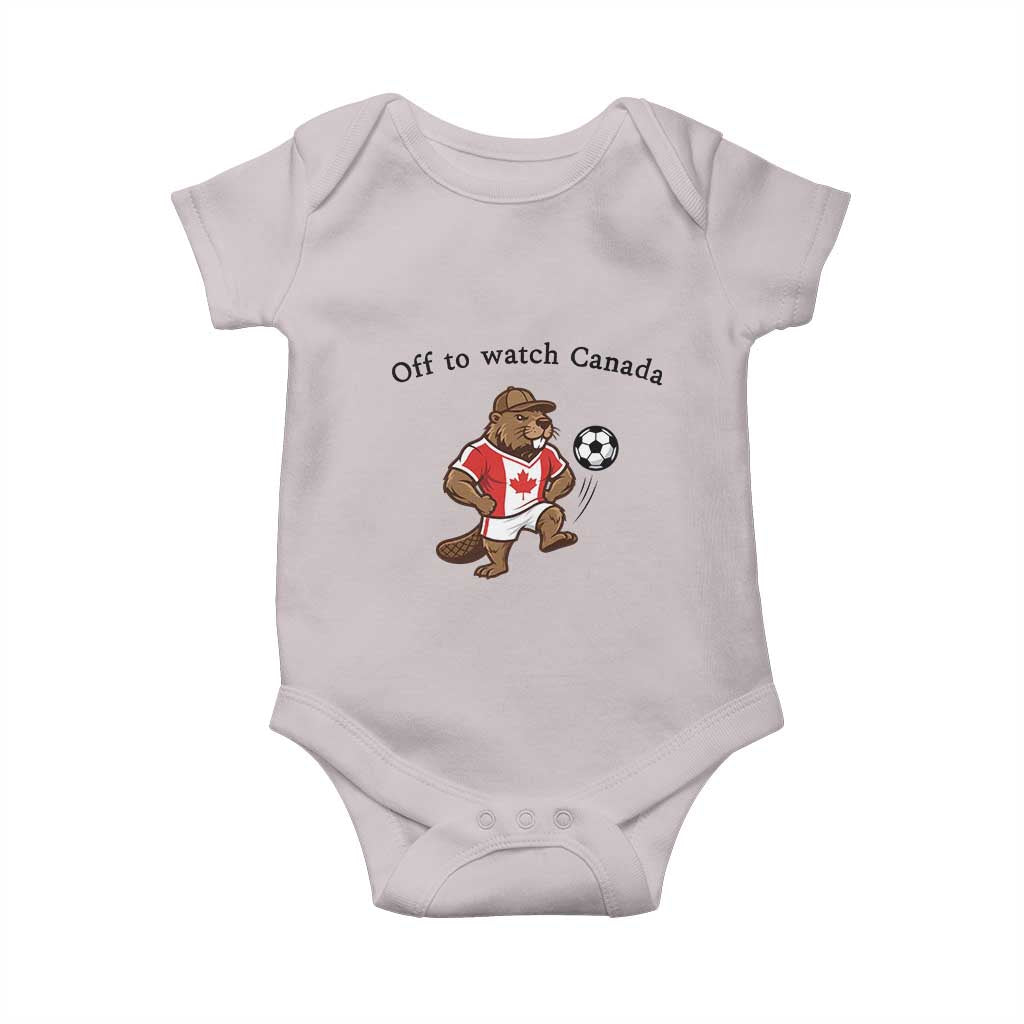 Off to Watch Canada Baby Onesie Patriotic Canadian Beaver Football Fan Gift