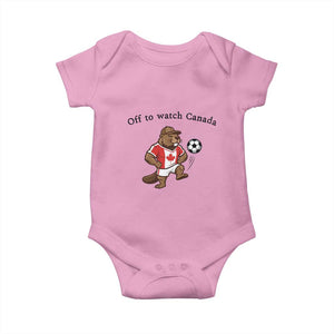 Off to Watch Canada Baby Onesie Patriotic Canadian Beaver Football Fan Gift
