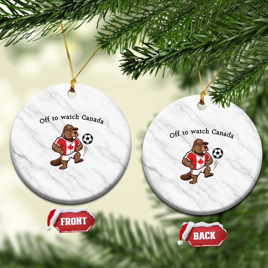 Off to Watch Canada Ceramic Ornament Patriotic Canadian Beaver Football Fan Gift TS14 1pc White Marble Print Your Wear