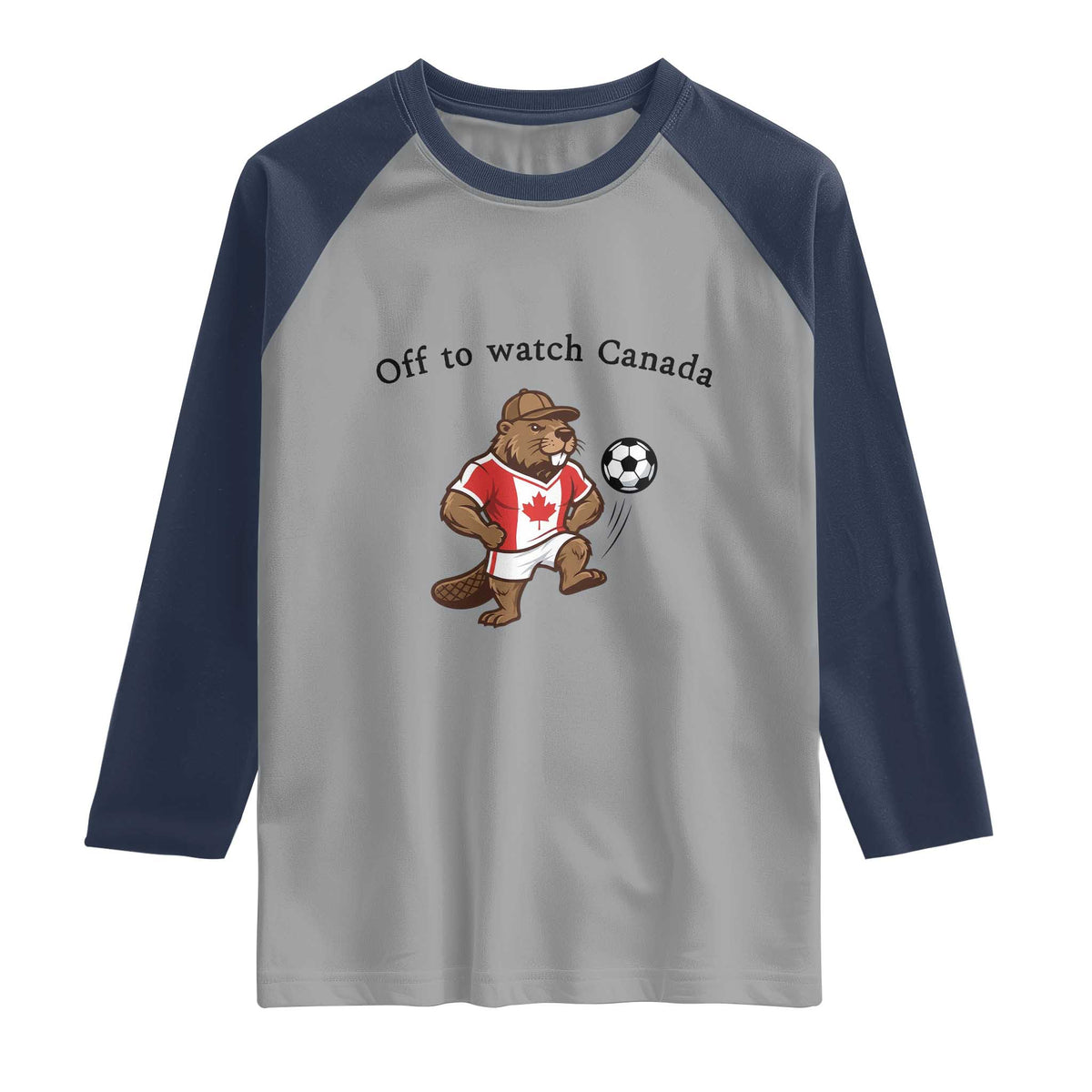 Off to Watch Canada Raglan Shirt Patriotic Canadian Beaver Football Fan Gift
