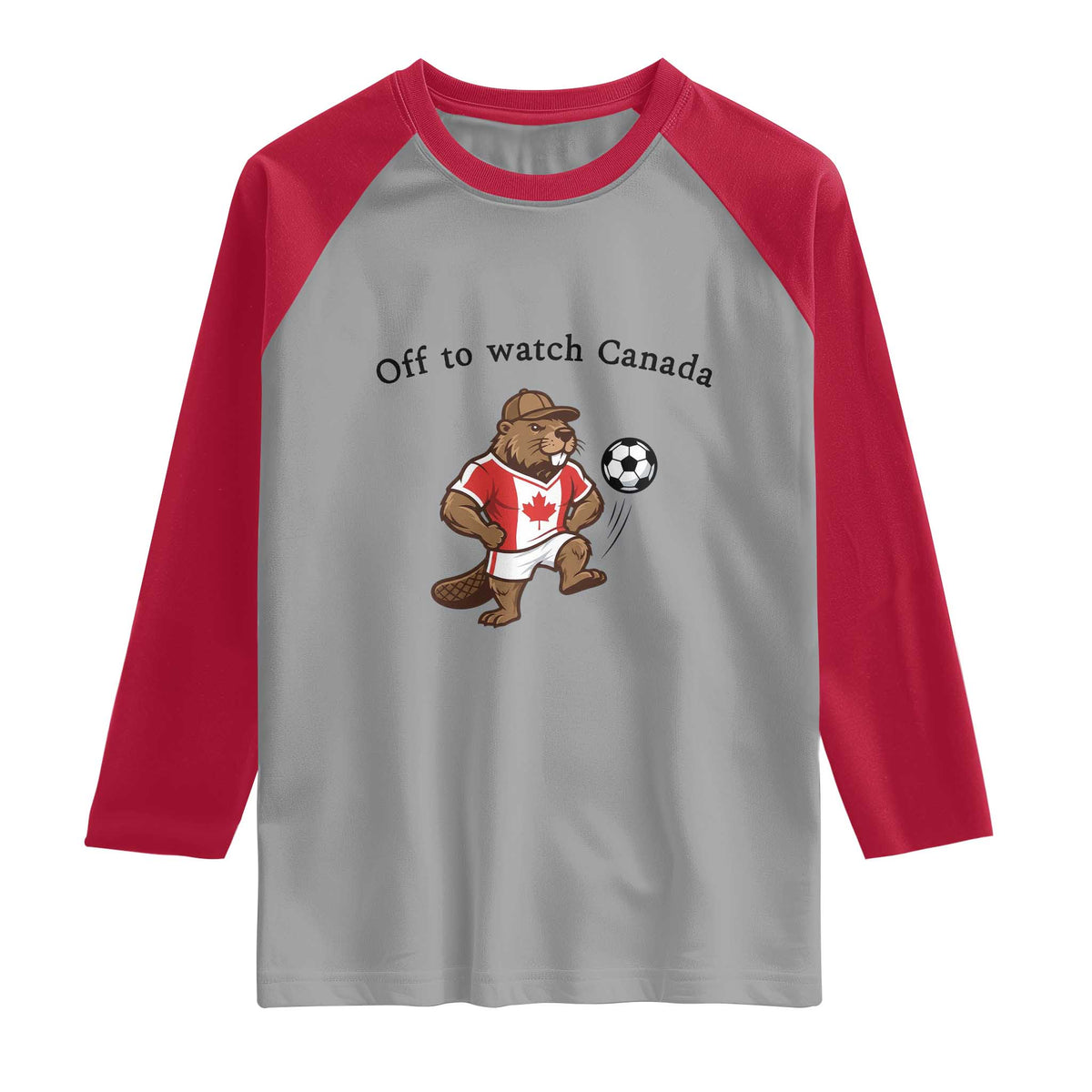 Off to Watch Canada Raglan Shirt Patriotic Canadian Beaver Football Fan Gift