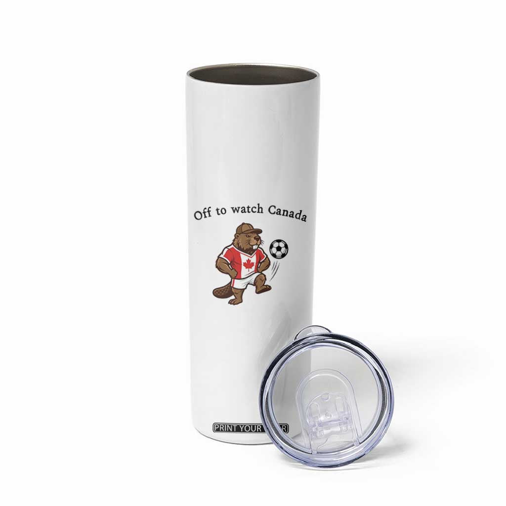 Off to Watch Canada Skinny Tumbler Patriotic Canadian Beaver Football Fan Gift