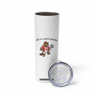 Off to Watch Canada Skinny Tumbler Patriotic Canadian Beaver Football Fan Gift