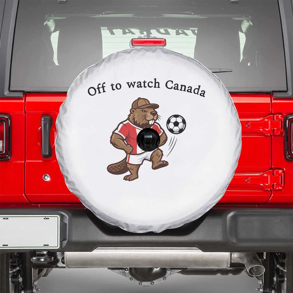 Off to Watch Canada Spare Tire Cover Patriotic Canadian Beaver Football Fan Gift