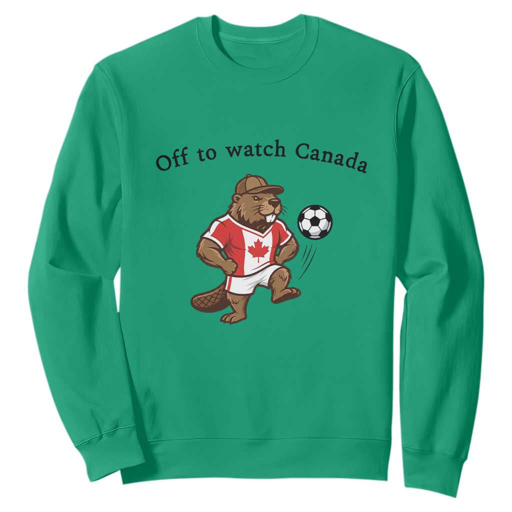 Off to Watch Canada Sweatshirt Patriotic Canadian Beaver Football Fan Gift