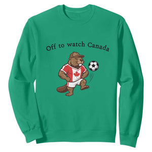 Off to Watch Canada Sweatshirt Patriotic Canadian Beaver Football Fan Gift